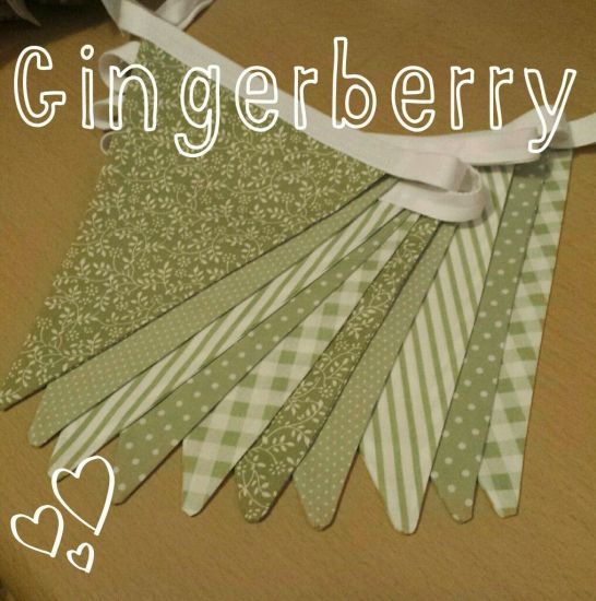 Gingerberry Crafts - mixed sage green and white shabby chic bunting
